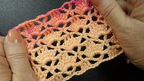 Open work crochet pattern Ажурный узор вязания крючком 78
