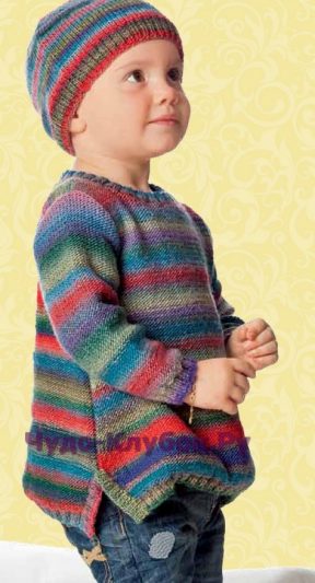 Детский пуловер и шапочка